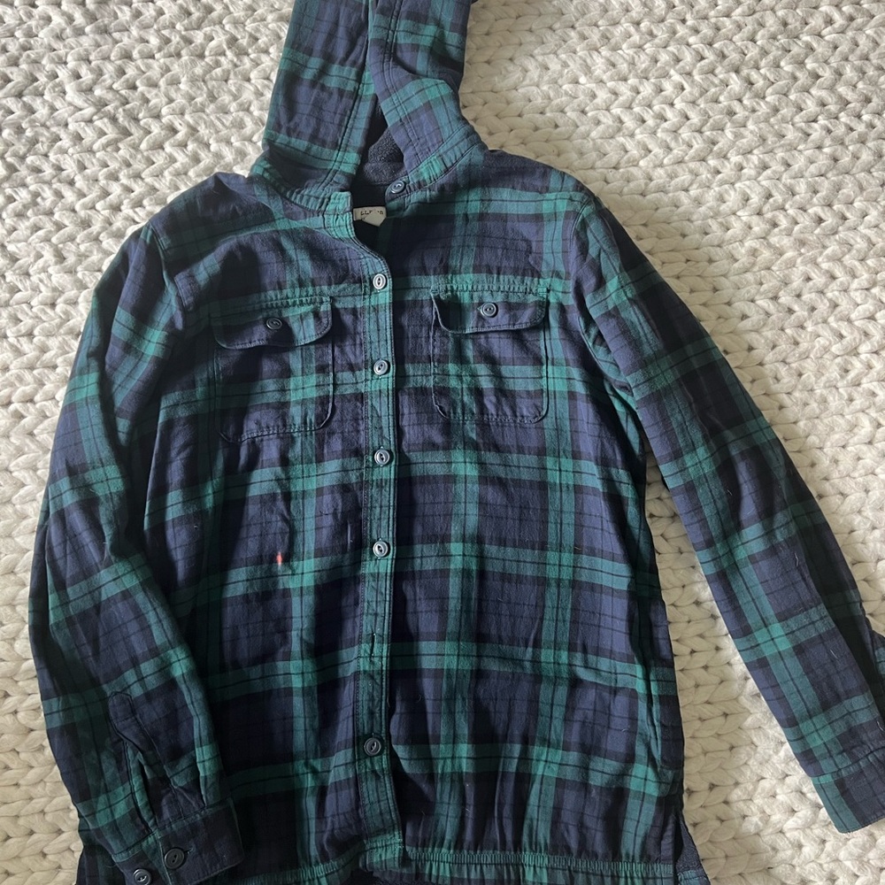 L.L. Bean Green and Navy Plaid Jacket